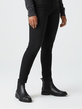 Massimo Dutti Black Studded Chelsea Ankle Boots 40